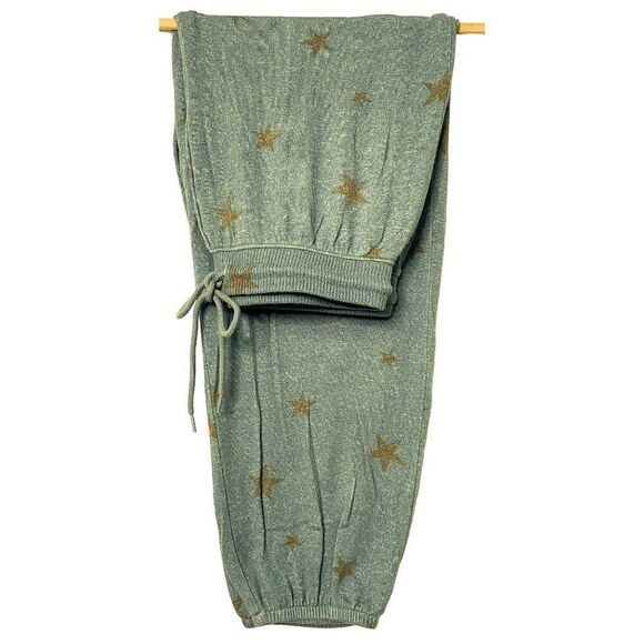 American Eagle Outfitters Sz M Pull-On Elastic Waist Jogger Pants Blue w Stars - Picture 2 of 8